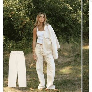 Parke Cream Classic Straight Jeans